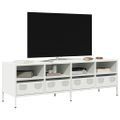 vidaXL TV skrinka biela 135x39x43,5 cm oceľ valcovaná za studena
