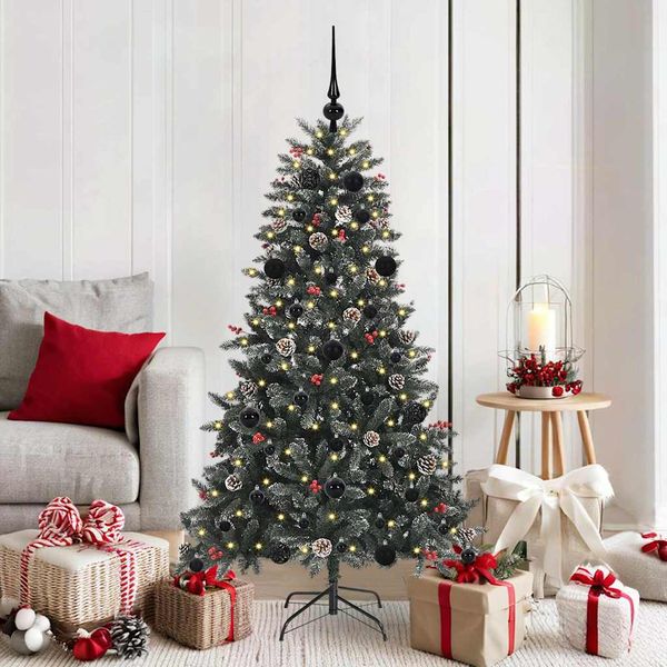 vidaXL Umelý vianočný stromček Zelená 150 cm PVC, plast a oceľ