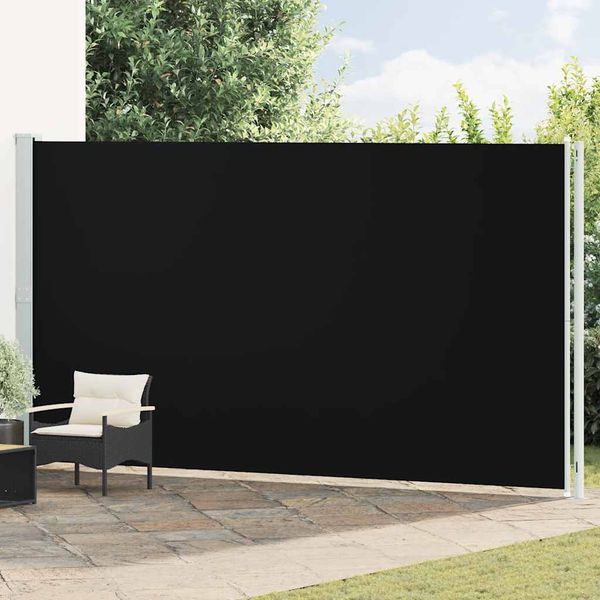 vidaXL Zaťahovacia bočná markíza na terasu 220x600 cm čierna