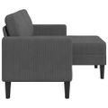 vidaXL 2-miestna pohovka s ležadlom v tvare L, tmavosivá, 125 cm, ľanová