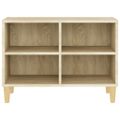vidaXL TV stolík nohy z masívneho dreva dub sonoma 69,5x30x50 cm