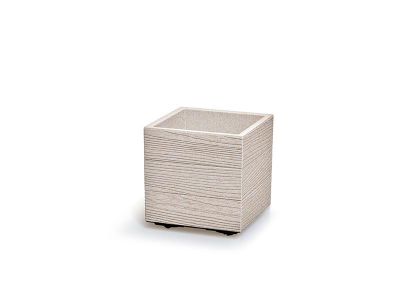Kvetináč MADERA SQUARE ECO WOOD biely 28,8cm