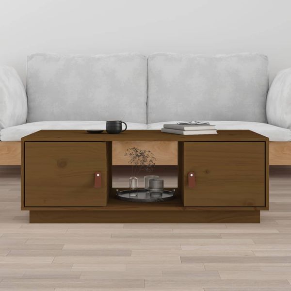 vidaXL Konferenčný stolík medovo-hnedý 100x50x35 cm borovicový masív