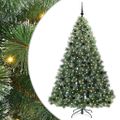 vidaXL Umelý vianočný stromček s 300 LED-i Zelená 210 cm PE a PVC