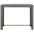 vidaXL Záhradný barový stolík sivý 140,5x60,5x110,5 cm polyratanový