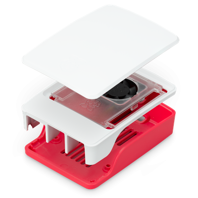 RASPBERRY Pi 5 Skrinka s chladičom, malinová/biela