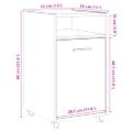 vidaXL Skrinka s kolieskami Old Wood 33x38x60 cm Engineered Wood