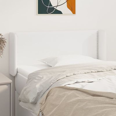 vidaXL Čelo postele so záhybmi biely 103x16x78/88 cm umelá koža