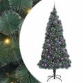 vidaXL Umelý vianočný stromček s guľami predsvietený Zelená 240 cm PET