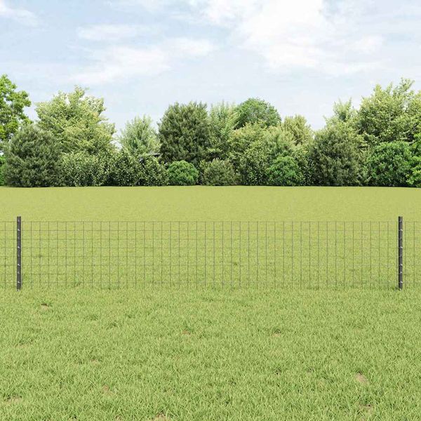 vidaXL Zabudovaný plotový stĺpik 44 ks Sivá 80 cm