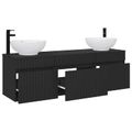 vidaXL Set kabinetov do kúpeľne 3 ks Čierna 49 x 44,5 x 66,5 cm