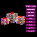 vidaXL Darčeková Škatľa 3 ks 60 LED Viacfarebný 20 x 20 x 20 cm Akryl