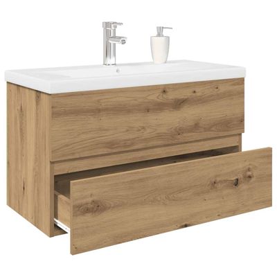VidaXL drezová skrinka so vstavaným umývadlom a batériou Artisan Dub