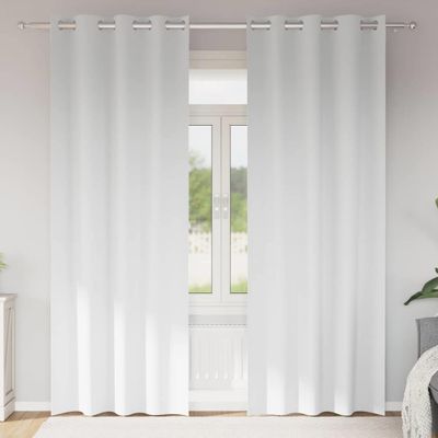 vidaXL Záclony na zatemnenie s krúžkami 2 pcs Čistá biela 260 x 140 cm