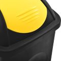 vidaXL Odpadkový kôš s otočným vekom 60l čierno-žltý