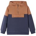 vidaXL Detská mikina kapucňa polovičný zips antracitová a koňaková 104