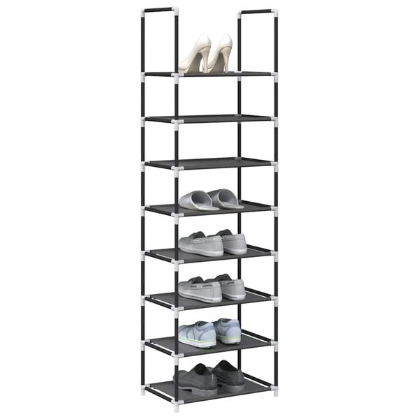 VidaXL Stojan na topánky 8-vrstvový čierny 44x28x145 cm netkaná látka