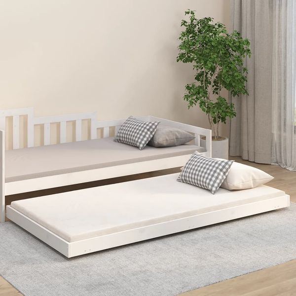 vidaXL Posteľ bez matraca biely 150x200 cm masívna borovica