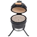 vidaXL 2 v 1 Kamado gril s udiarňou keramika 56 cm čierny