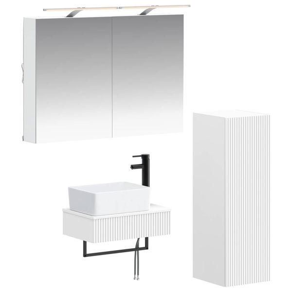 vidaXL Set kabinetov do kúpeľne 4 pcs Biela 50 x 14,5 x 70 cm