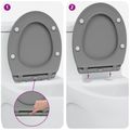 vidaXL WC sedadlo Sivá 45,5 x 37,5 x 3,8 cm Duroplast