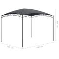vidaXL Altánok 3x4x2,65 m antracitový 180 g/m²