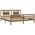 vidaXL Posteľný rám s čelom medovo-hnedý 200x200 cm masívne drevo