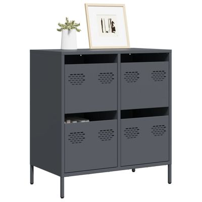 vidaXL Komoda antracitová 68x39x73,5 cm oceľ valcovaná za studena