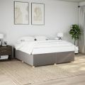 vidaXL Posteľ bez matraca sivohnedá 200x200 cm látka