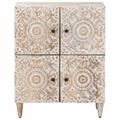 vidaXL Servírovacia skriňa Biela 60 x 33,5 x 75 cm Masívne mango drevo