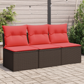 vidaXL | Záhradná pohovka | s vankúšom Hnedá 165 x 62 x 69 cm Poly ratan