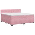 vidaXL Posteľ boxspring s matracom Ružová 200 x 200 cm Zamat