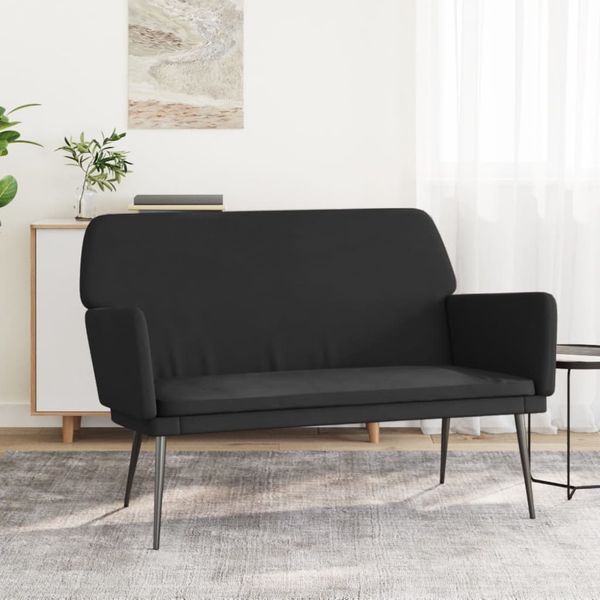 vidaXL Lavička čierna 108x79x79 cm zamat