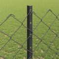 vidaXL Sieťový plot s stĺpom 10 x 1,2 m PVC potiahnutá oceľ Sivá