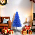 vidaXL Umelý vianočný stromček so stojanom, modrý 120 cm, PVC