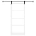 vidaXL Posuvné dvere 93 x 211 cm Masívne borovicové drevo a sklo