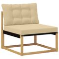 vidaXL Záhradná súprava gaučov 7 ks Biela a béžová