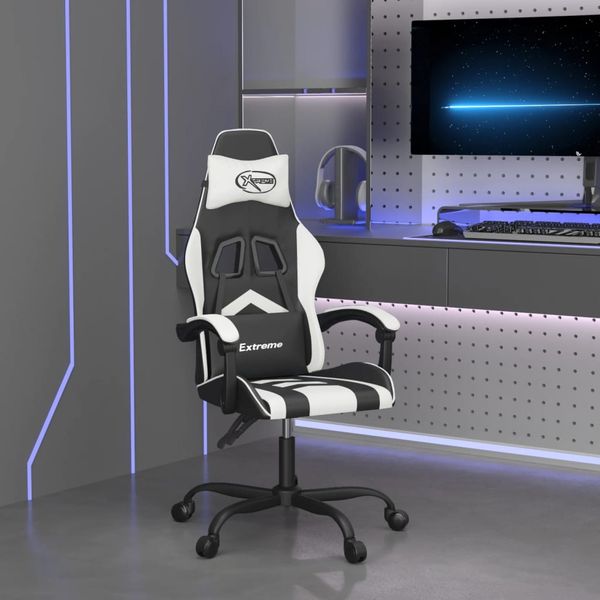 vidaXL Herná stolička čierna a biela umelá koža