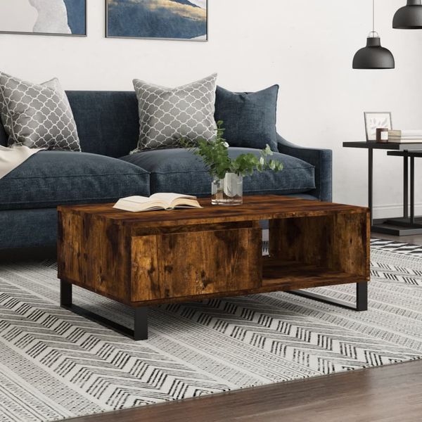 vidaXL Konferenčný stolík dymový dub 90x60x35 cm kompozitné drevo