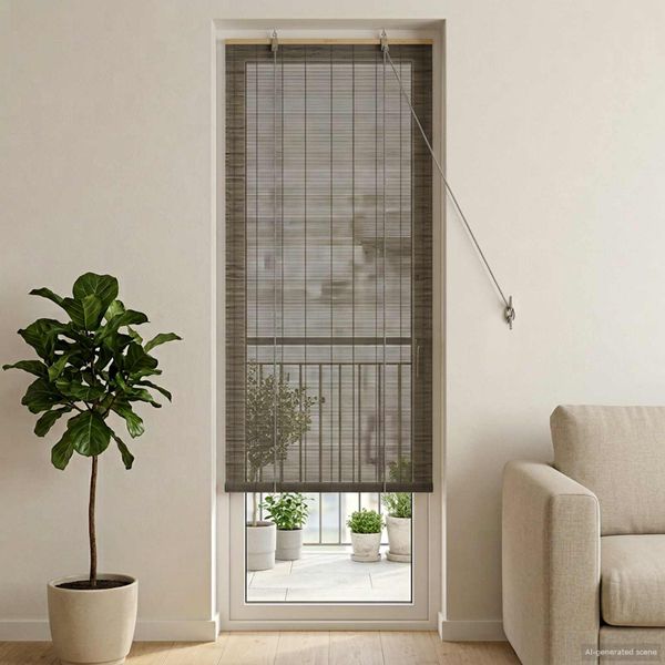 vidaXL Roleta Sivá 60 x 220 cm Bambus