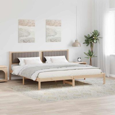 vidaXL Rám postele Sivohnedá 200 x 200 cm Masívne borovicové drevo