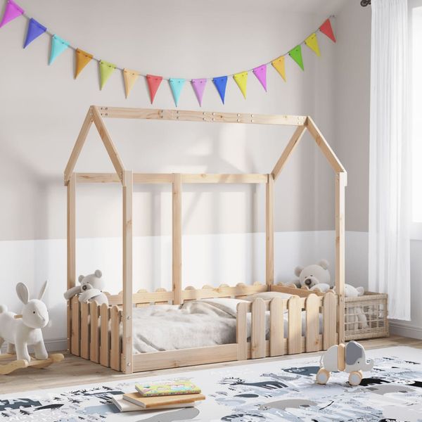 vidaXL Rám detskej postele domček 70x140 cm masívna borovica