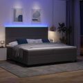 vidaXL LED box s pružinami Svetlo šedá a biela 200 x 200 cm