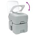 vidaXL Kempingové WC Šedý a biely 41,5 x 36,5 x 42 cm Polyetylén