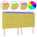 vidaXL Čelo postele s LED zelené 180x5x118/128 cm látka