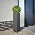 vidaXL Záhradné kvetináče 2 ks antracitové trojuholník 30x26x75cm oceľ