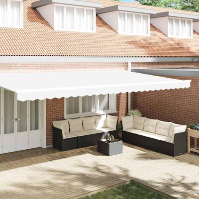 vidaXL Náhradný volán na markízu pre 6 m Biela Polyester