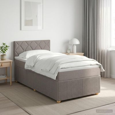 vidaXL Posteľ boxspring s matracom Sivohnedá 100 x 200 cm Látka