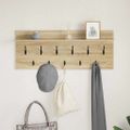 vidaXL Vešiak na stenu Nástenná montáž Sonoma dub 100 x 40 x 12 cm