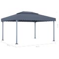 vidaXL Altánok s LED reťazou 400x300 cm, antracitový, hliník